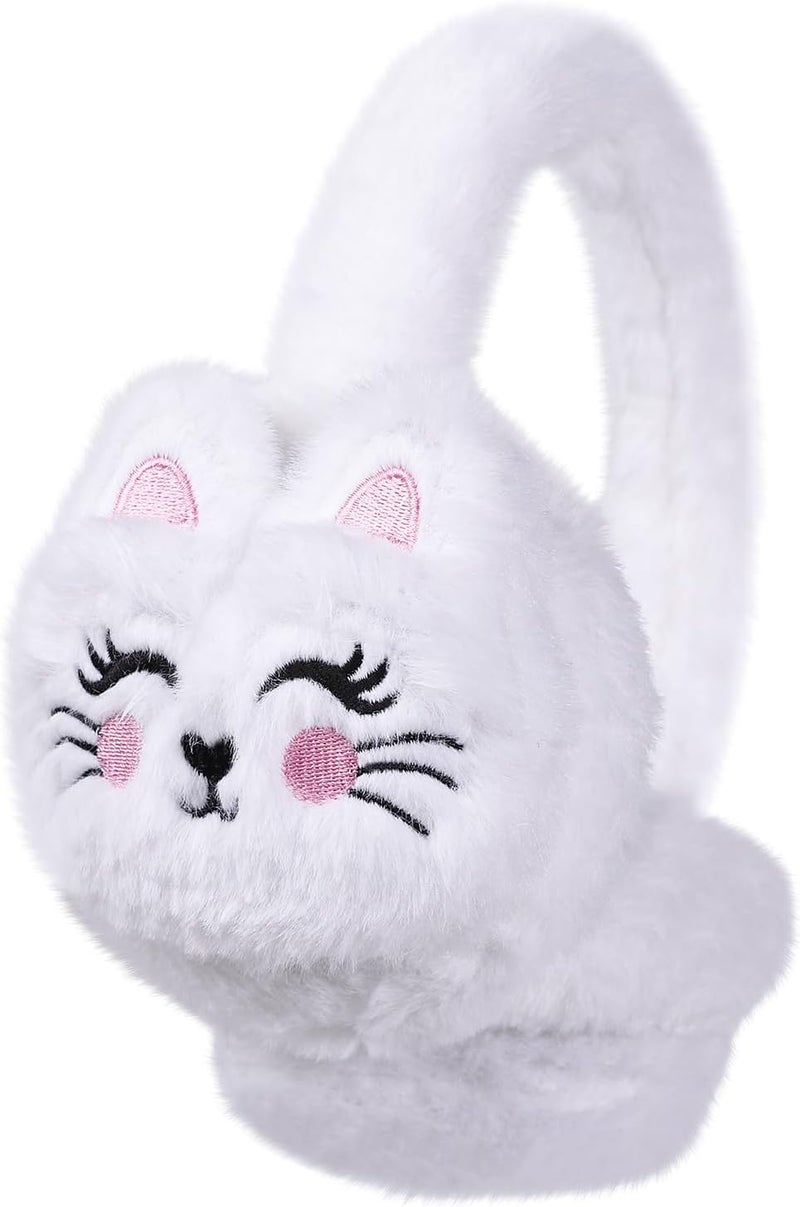 KDVOG Store Girls Ear Muffs Cute Cat Earmuffs Winter Plush Ear Warmer Outdoor Ear Covers for Kids - Image 1